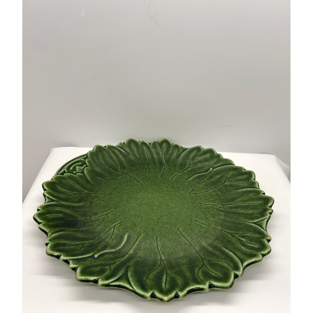 Steubenville Russell Wright Leaf Green Dinner Plate Mid Century Modern Ceramic